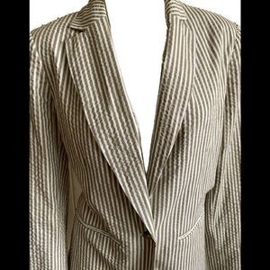 A New Day Seersucker Jacket - 6 tan /linen  , NWT , cotton blend